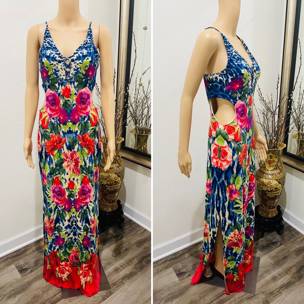 NEW SieverGate floral cut out maxi dress L